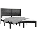 Bed Frame without Mattress Black 150x200 cm King Size Solid Wood 3104617