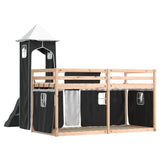 Bunk Bed without Mattress with Slide White and Black 90x190 cm Single 3284206
