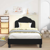 Children's Bed Frame with Headboard Black 80 x 200 cm Velvet 42010945