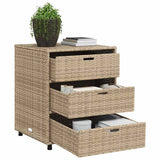 Garden Storage Cabinet Beige 55x59x69 cm Poly Rattan 365558