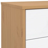 Drawer Cabinet OLDEN White and Brown Solid Wood Pine 358590