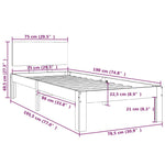 Bed Frame without Mattress 75x190cm Small Single 810455