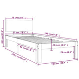 Bed Frame without Mattress 75x190cm Small Single 810455