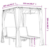 Sun Lounger With Curtains Anthracite Powder-coated steel, fabric 313930