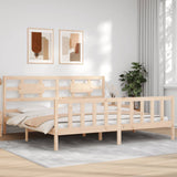 Bed Frame without Mattress 200x200 cm Solid Wood Pine 3192576
