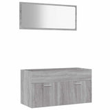 2 Piece Bathroom Furniture Set Grey Sonoma Engineered Wood 826624