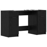 Desk with Drawer Black Oak 133 x 50 x 75 cm Engineered Wood 3332512
