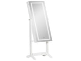 Jewellery Cabinet with LED Light, Lockable Jewellery Organiser with Full-Length Mirror for Bedroom T3398P329937