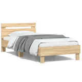 ZNTS Bed Frame with Headboard Sonoma Oak 100x200 cm Engineered wood 838528