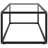 ZNTS Coffee Table Black with Tempered Glass 100x50x35 cm 322879