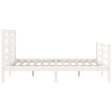 Bed Frame without Mattress White Small Double Solid Wood 3194672