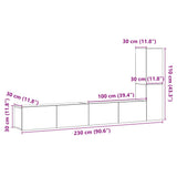 3 Piece Wall-mounted TV Cabinet Set Artisan Oak Engineered Wood 3328984