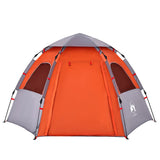 Camping Tent Cabin 4-Person Grey and Orange Quick Release 4005334