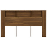 Headboard Cabinet Brown Oak 180x18.5x104.5 cm 817278