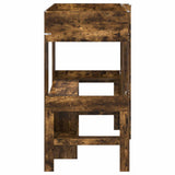 Loft Bed Frame with Desk Smoked Oak 80 x 200 cm Engineered Wood 3410447