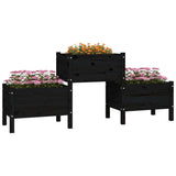 Planter Black 178.5x44x75 cm Solid Wood Pine 822251