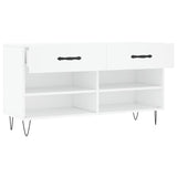 Shoe Bench White 102x35x55 cm Engineered Wood 829732