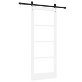 Sliding Door ORKDAL White 83 x 202 cm Solid Pine Wood and Glass 3332446