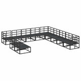 Garden Sofa Set with Cushion Black Aluminium 3378880