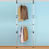 Telescopic Wardrobe System with Rods Aluminium 321112