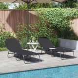 Folding Sun Lounger 2 pcs Black 188 x 57 x 86.5 cm Polyester 42003147