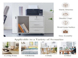 White Office Filing Cabinet Mobile Printer Stand File Storage Drawers Wheels 76164380