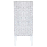 Dining Chairs 4 pcs White Kubu Rattan and Mango Wood 275465