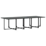 Garden Dining Set 15 pcs Black Steel 3335866