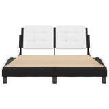 Bed Frame without Mattress "Zadar" Black and White 140x200 cm Faux Leather 3208189