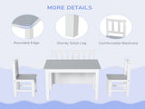 4-Piece Kids Table and Chair Set with 2 Wooden Chairs, 1 Storage Bench, and Interesting Modern T3398P347691