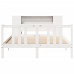 ZNTS Bookcase Bed without Mattress White 150x200cm Solid Wood Pine 3322284