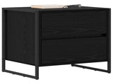 Bedside Table Black Oak 50 x 39.5 x 50 cm Engineered Wood 886678