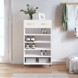Shoe Cabinet High Gloss White 60x35x105 cm Engineered Wood 829590
