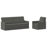 Sofa Set 2 pcs Dark Grey Corduroy Fabric 3433255