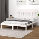 3104759 Bed Frame without Mattress White 200x200 cm Solid Wood