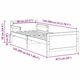 Bed Frame with Headboard Brown 80 x 200 cm Engineered Wood 877209