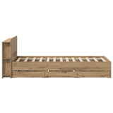 Bed Frame with Storage and Headboard Artisan Oak 90 x 200 cm 3445814