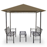 Garden Pavilion with Table and Benches 2.5x1.5x2.4 m Taupe 180 g/m 312222
