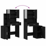 Dressing Table Black Oak 80 x 35 x 132 cm Engineered Wood 868882