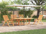 Garden Dining Set Folding 5 pcs Brown Solid Acacia Wood 3375726