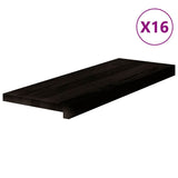 Stair Treads 16 pcs Brown Black 70x25x2 cm Solid Wood Oak 3283049