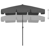 Beach Parasol Anthracite Polyester Large UV-resistant materials 314729