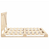 Bed Frame without Mattress with Headboard 200x200 cm Solid Wood 3281555