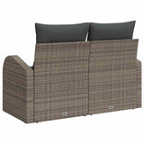 Garden Sofa with Cushion Grey 124 x 62 x 69cm Poly Rattan 42006734