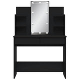 Dressing Table with LED Lights Black 96x40x142 cm 837893
