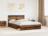 Bed Frame with Headboard Old Wood 120 x 190 cm Solid Pine Wood 3411774