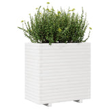 ZNTS Garden Planter White 70x40x72 cm Solid Wood Pine 3282630