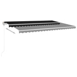 ZNTS Manual Retractable Awning with Posts 5x3 m Anthracite 3069979