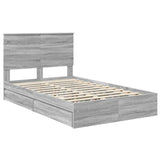 Storage Bed Grey Sonoma 120 x 200 cm Engineered Wood 3409578
