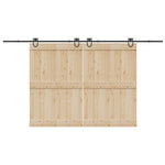 Sliding Door Hardware Kit 400 cm Steel Black 3295794